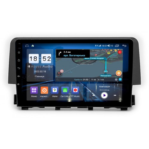 Штатна магнітола Abyss Audio QS-9161 для Honda CIVIC 2016-2018